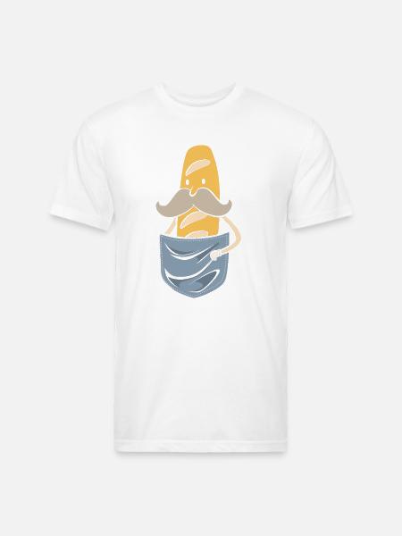 French Bread Baguette Bread Man - Unisex Poly/Cotton T-Shirt - white
