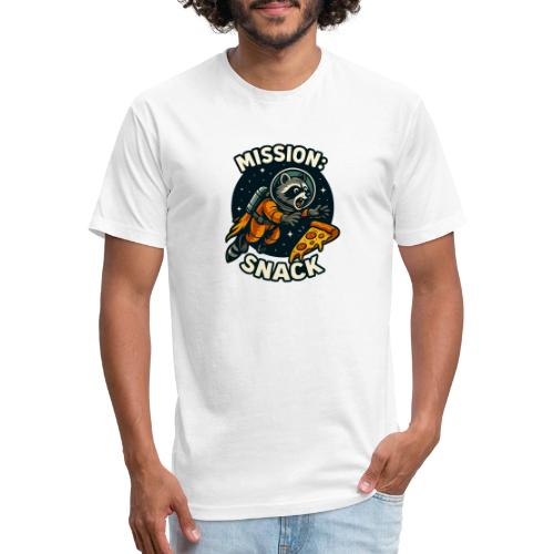 Mission Snack Raccoon Pizza Space Design - Men’s Fitted Poly/Cotton T-Shirt
