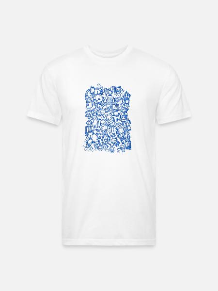 Robot Overload - Unisex Poly/Cotton T-Shirt - white