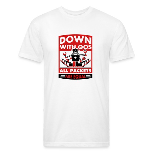 Down With QoS - Men’s Fitted Poly/Cotton T-Shirt