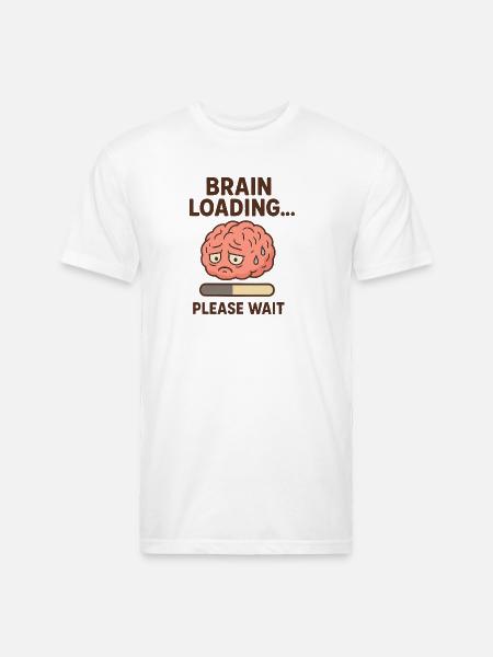 Brain Loading Please Wait - Unisex Poly/Cotton T-Shirt - white