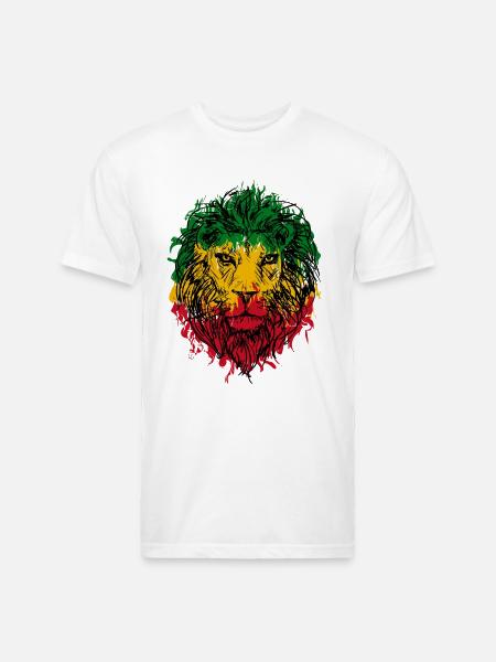 Africa map rasta lion - Unisex Poly/Cotton T-Shirt - white