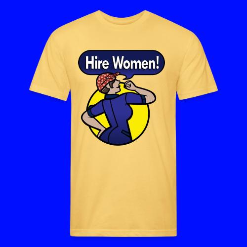 Hire Women! T-Shirt - Men’s Fitted Poly/Cotton T-Shirt