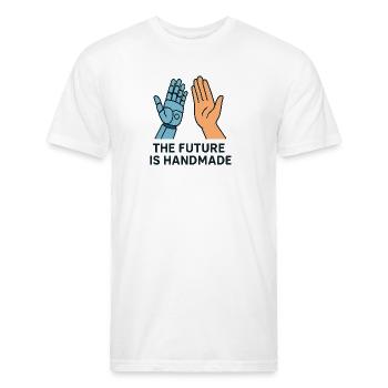 The Future Is Handmade – Human & Robot High Five T - Unisex Poly/Cotton T-Shirt - white - Front - Jose (178cm)