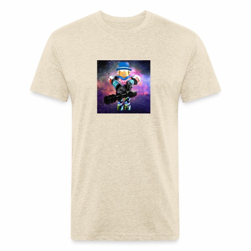 sean roblox character with minigun - Men’s Fitted Poly/Cotton T-Shirt
