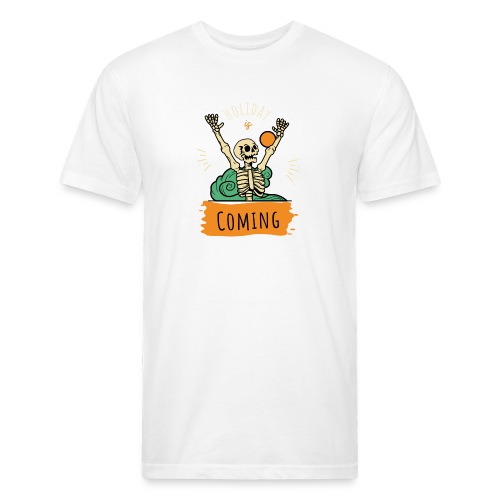 Orange Green Simple Holiday is Coming T Shirt - Fitted Cotton/Poly T-Shirt by Next Level