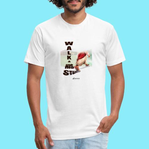 WALK IN HIS STEPS - Men’s Fitted Poly/Cotton T-Shirt