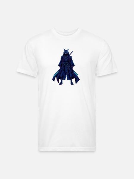 Neon Dread Samurai - Unisex Poly/Cotton T-Shirt - white