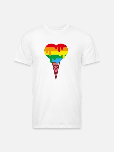 PRIDE Cream Cone humor - Unisex Poly/Cotton T-Shirt - white