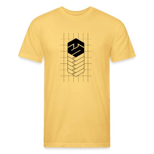 Tech Steve Bkack V-Groved Collection - Men’s Fitted Poly/Cotton T-Shirt