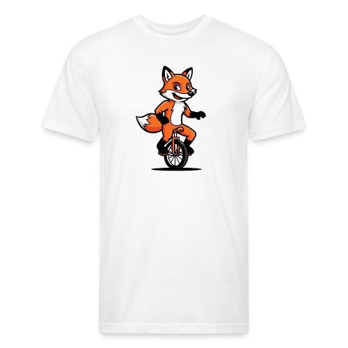 Unicycle Fox Cartoon - Unisex Poly/Cotton T-Shirt