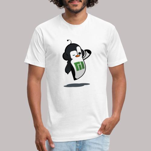 Manjaro Mascot wink hello left - Fitted Cotton/Poly T-Shirt by Next Level