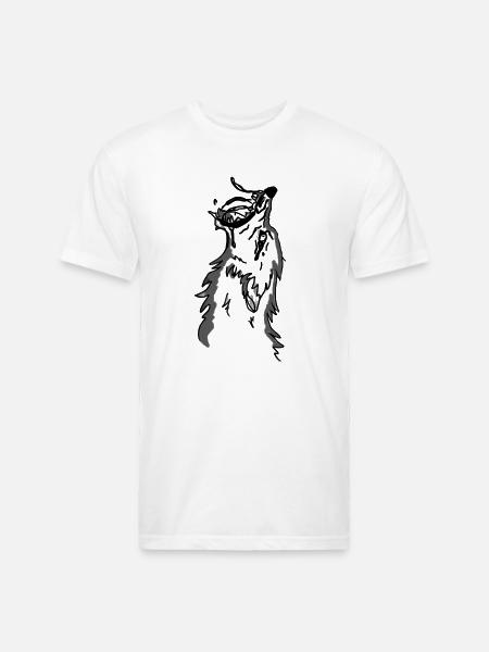Lone Wolf Moonlit Silhouette - Unisex Poly/Cotton T-Shirt - white