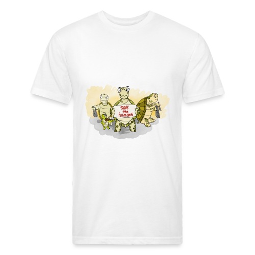 SAVE THE HUMANS! - Men’s Fitted Poly/Cotton T-Shirt