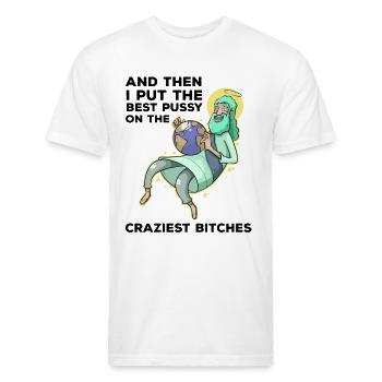 Funny God Jesus Religious Faith Meme Joke Lewd - Unisex Poly/Cotton T-Shirt - white - Front - Jose (178cm)