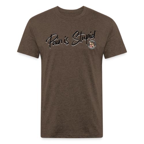 Pain Is Stupid black font - Unisex Poly/Cotton T-Shirt
