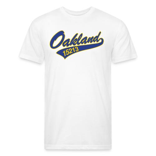 Oakland Gold_blue stroke - Unisex Poly/Cotton T-Shirt