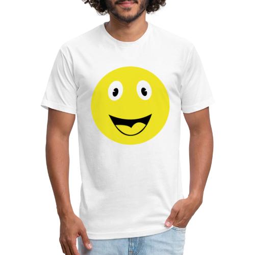 Yellow Happy Face Print - Unisex Poly/Cotton T-Shirt