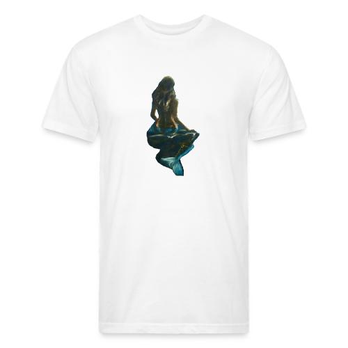 Midnight Mermaid on a rock - Unisex Poly/Cotton T-Shirt