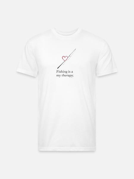 Fishing Heart Therapy Design - Unisex Poly/Cotton T-Shirt - white