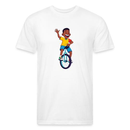 Animated African American Unicyclist - Unisex Poly/Cotton T-Shirt