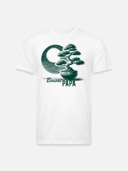 Bonsai Papa - Unisex Poly/Cotton T-Shirt - white