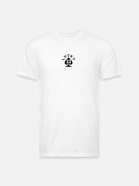 Lucky 13 Spade - Unisex Poly/Cotton T-Shirt - white