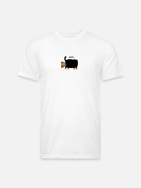 Black Cat Nope - Unisex Poly/Cotton T-Shirt - white