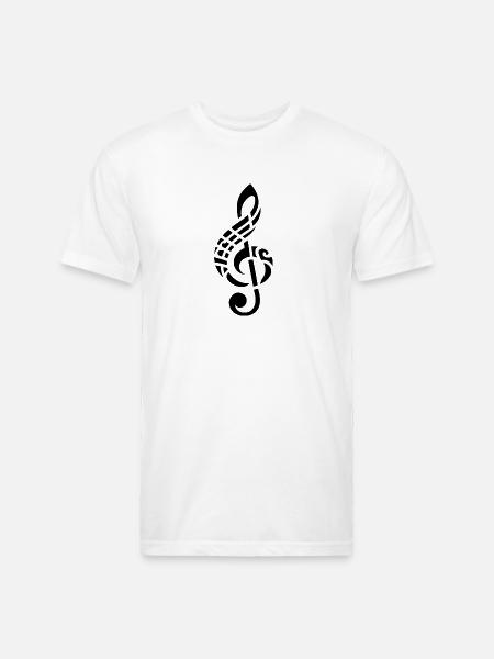 Elegant Tattoo Style Clef - Unisex Poly/Cotton T-Shirt - white