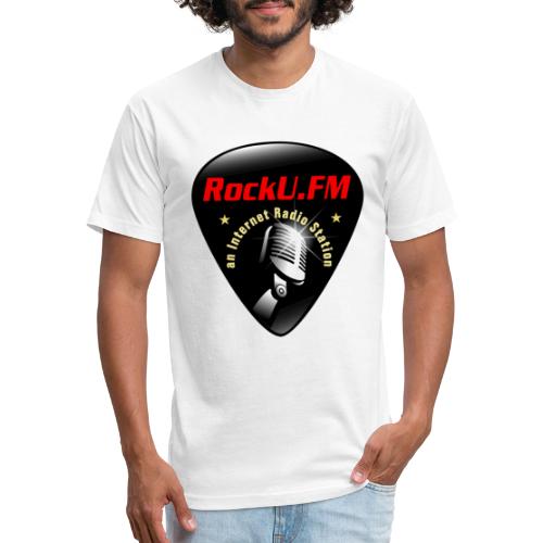 RockU FM Logo - Men’s Fitted Poly/Cotton T-Shirt