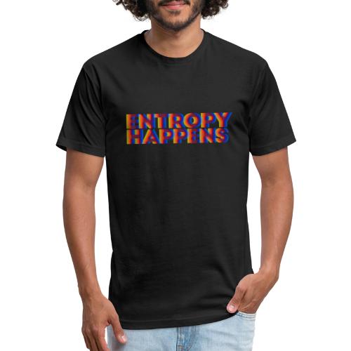 Entropy Happens - Color Blur Design - Men’s Fitted Poly/Cotton T-Shirt