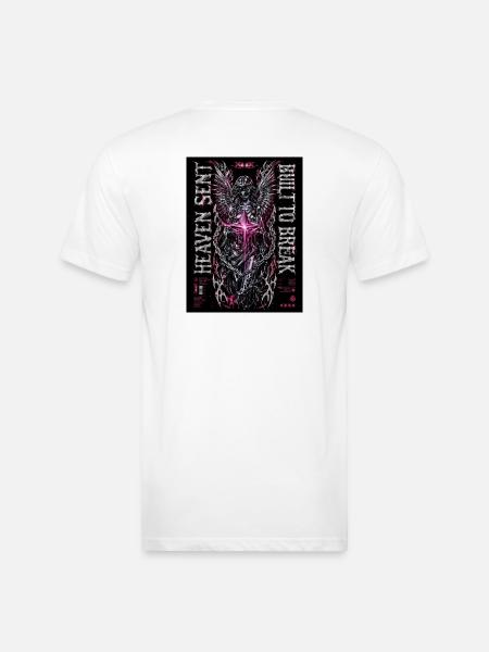 Heaven Bleed Neon Angel Wings - Unisex Poly/Cotton T-Shirt - white