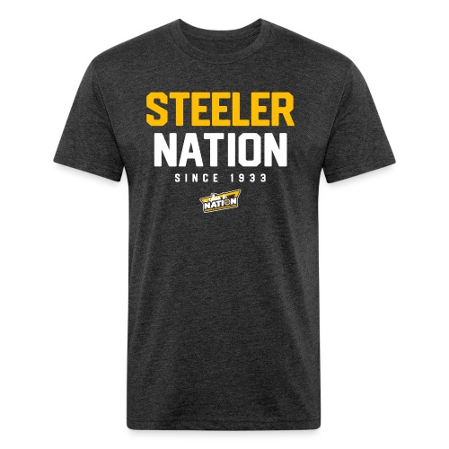 SteelerNation.com - Block - Fitted Cotton/Poly T-Shirt by Next Level