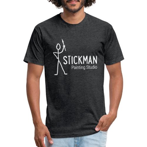 Stickman Logo In White - Fitted Cotton/Poly T-Shirt by Next Level