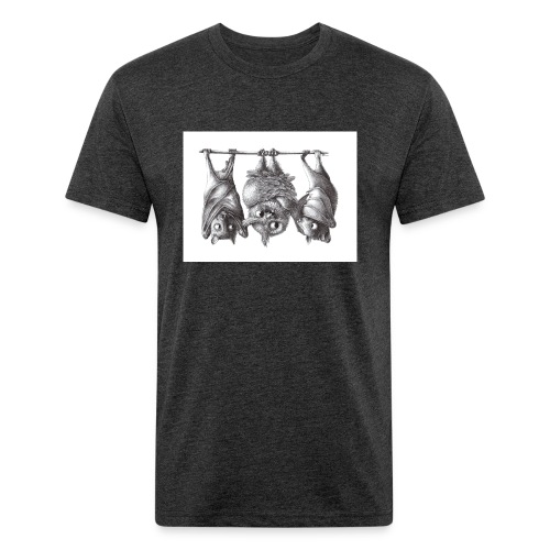Vampire Owl with Bats - Fitted Cotton/Poly T-Shirt by Next Level