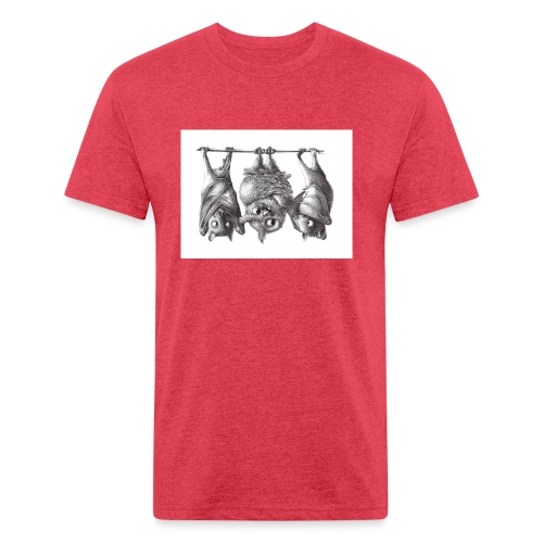 Vampire Owl with Bats - Fitted Cotton/Poly T-Shirt by Next Level