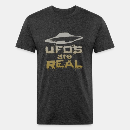UFOs Are REAL Unidentified Flying Object Slogan - Fitted Cotton/Poly T-Shirt by Next Level