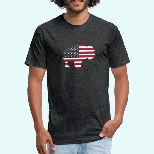 AMERICAN BUFFALO FLAG - Fitted Cotton/Poly T-Shirt by Next Level