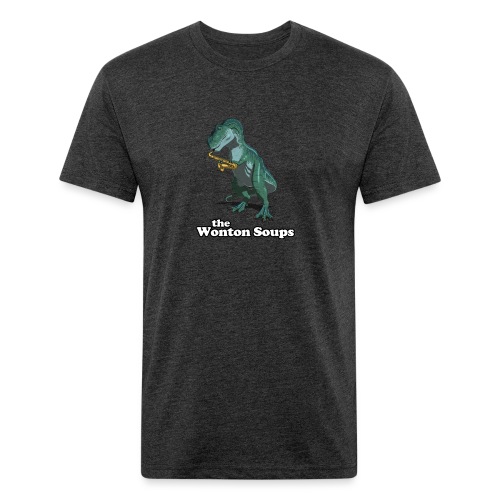 Tyrannosaurus Sax - Fitted Cotton/Poly T-Shirt by Next Level