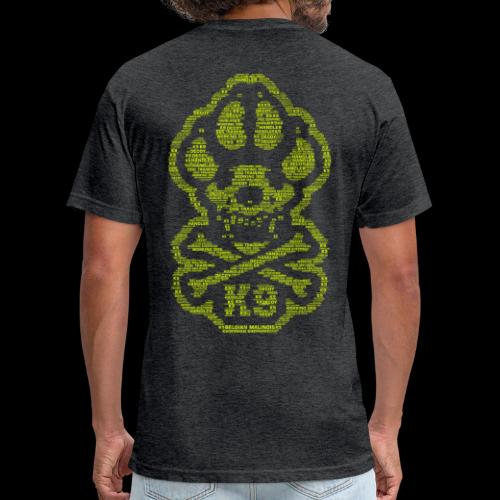 Working K9 Cross Bones Word Art - Fitted Cotton/Poly T-Shirt by Next Level
