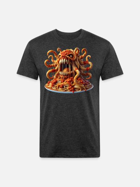 Spaghetti Bolognese Beast Unleashed - Unisex Poly/Cotton T-Shirt - heather black
