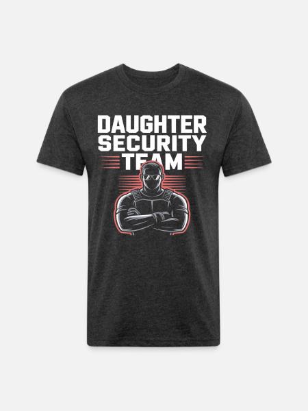 Daughter Security Team - Father Bodyguard - Unisex Poly/Cotton T-Shirt - heather black