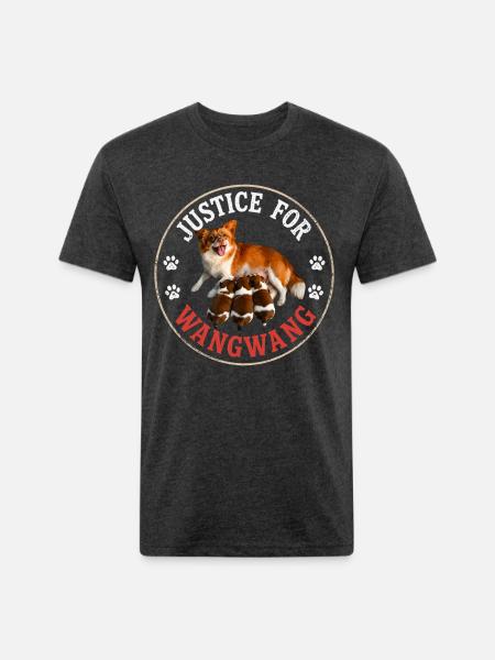 Justice For Wangwang Dog - Unisex Poly/Cotton T-Shirt - heather black