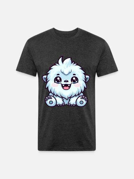 Mysterious Yeti Presence - Unisex Poly/Cotton T-Shirt - heather black