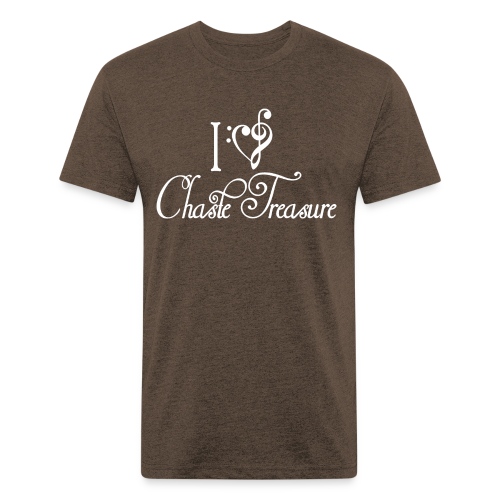 I LOVE Chaste Treasure! (White) - Men’s Fitted Poly/Cotton T-Shirt