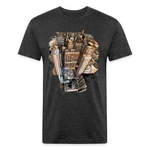 The Cube with a View - Men’s Fitted Poly/Cotton T-Shirt