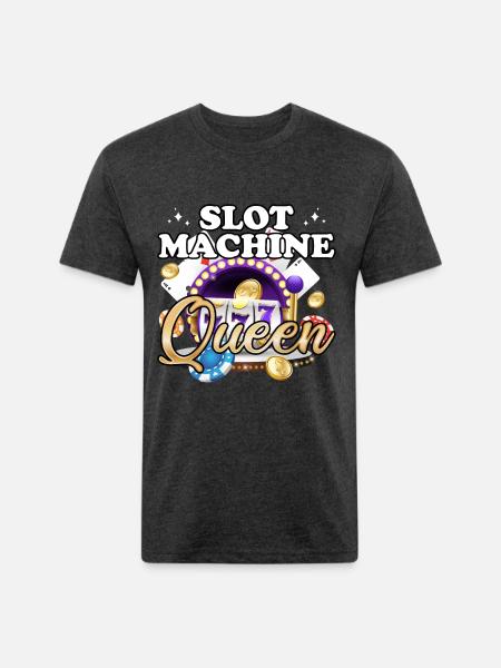 Slot Machine Queen - Unisex Poly/Cotton T-Shirt - heather black