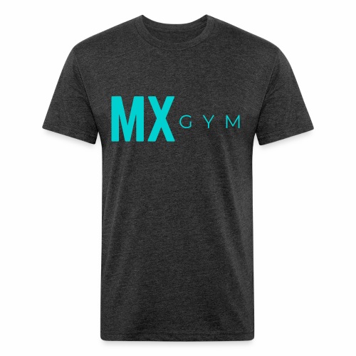 MX Gym Minimal Long Teal - Men’s Fitted Poly/Cotton T-Shirt