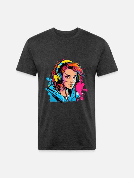 Gamer Girl - Unisex Poly/Cotton T-Shirt - heather black