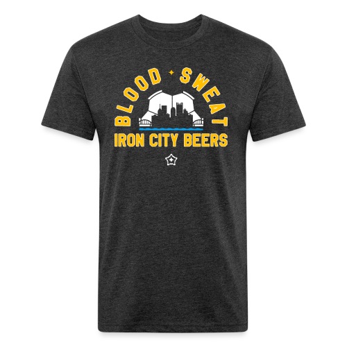 Blood, Sweat and Iron City Beers (Soccer) - Fitted Cotton/Poly T-Shirt by Next Level